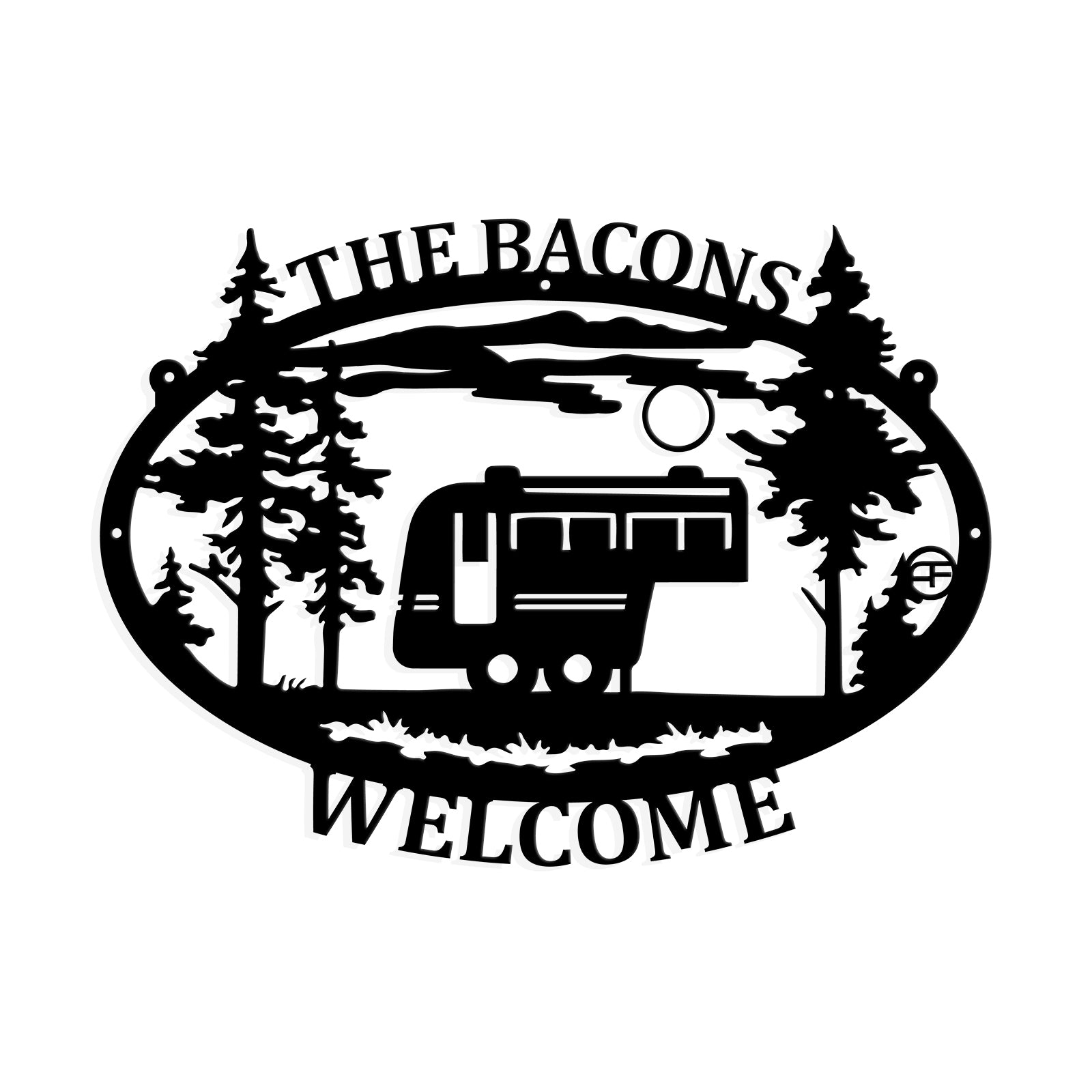 Camping Metal Garden With Rv Cars Metal Wall Art