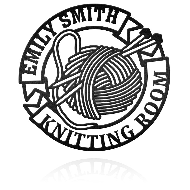 Custom Knit Room Metal Wall Art