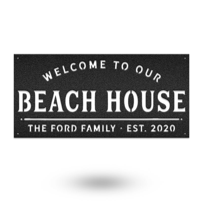Custom Welcome To Our Beach House Metal Wall Art