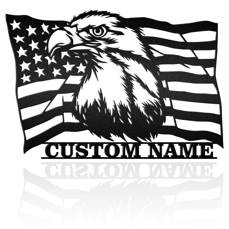 Customized Eagle American Flag Independence Day Metal Wall Art