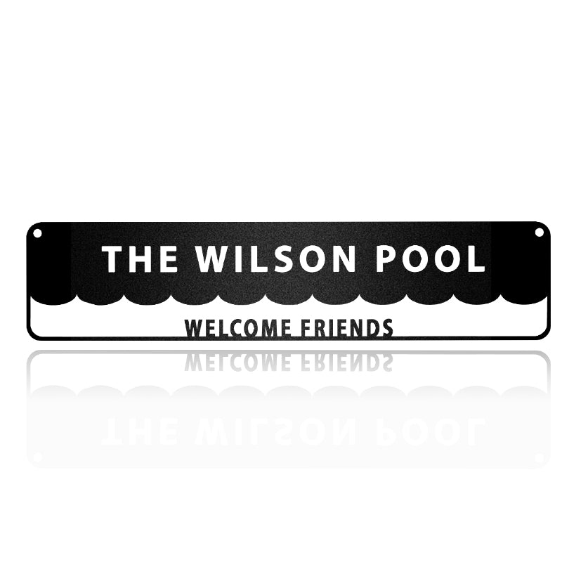 Customized Welcome Friends Swimming Decoration Metal Wall Art