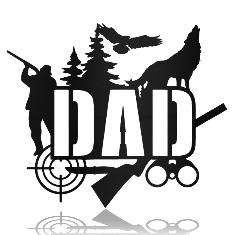Dad Hunting And Wolf Custom Metal Hunting Sign Metal Wall Art Decor