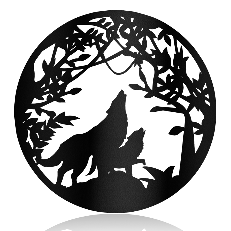 Daddy Wolves Forest Father'S Day Wolf Metal Wall Art