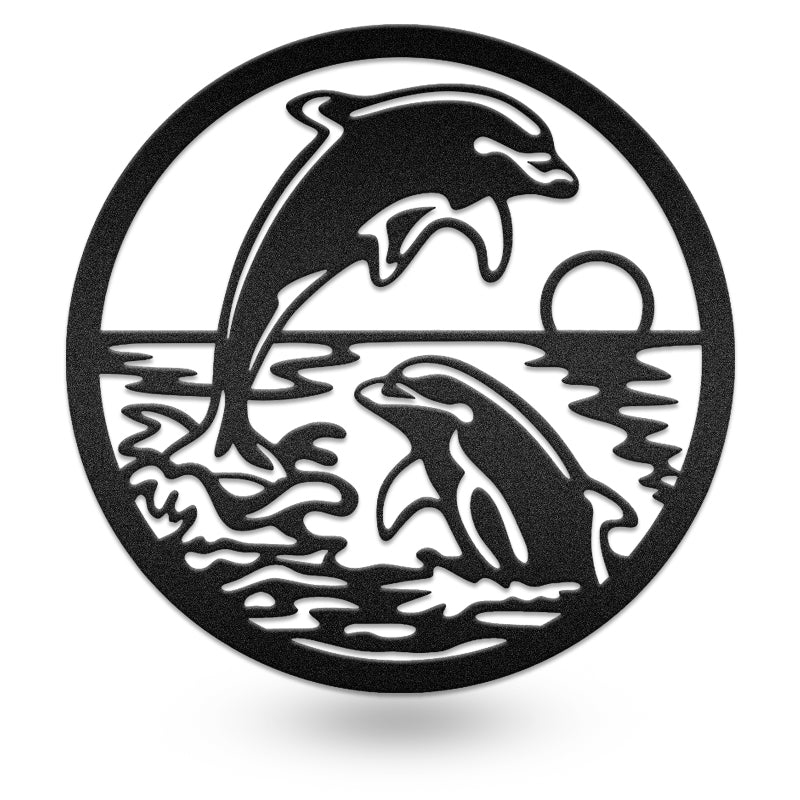 Dolphin Decorative Sign Sea Ocean Metal Wall Art