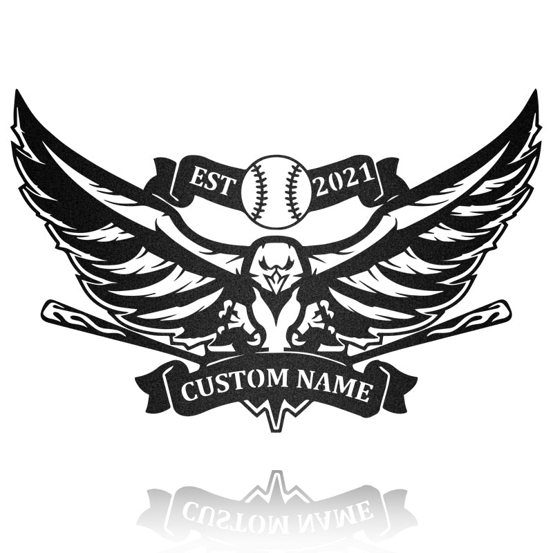 Eagle And Baseball Custom Metal Wall Art