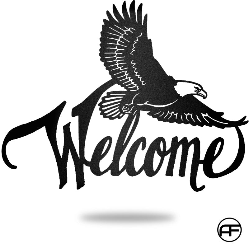 Eagle Welcome Sign In Independence Day Metal Wall Art