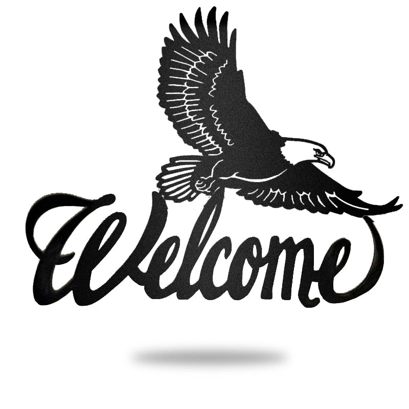 Eagle Welcome Sign Special In Independence Day Metal Wall Art