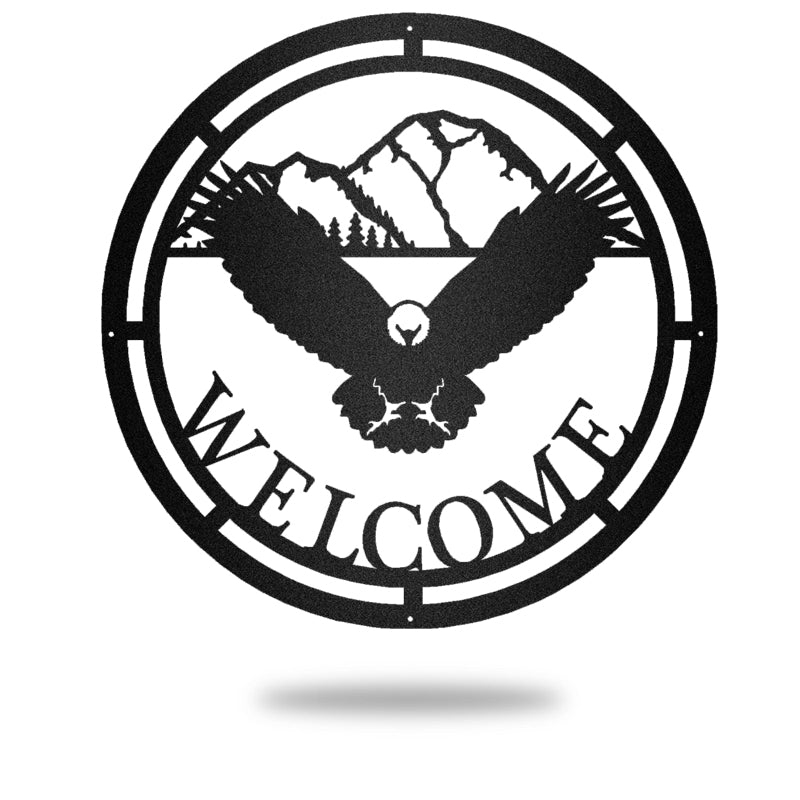 Eagle Welcome Sign Decor For Independence Day Metal Wall Art