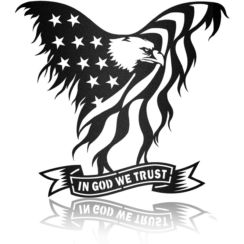 Eagle In God We Trust Independence Day Metal Wall Art Decor