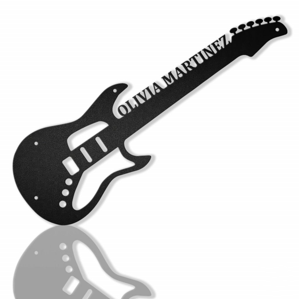 Electric Guitar Monogram Personalized Metal Wall Art