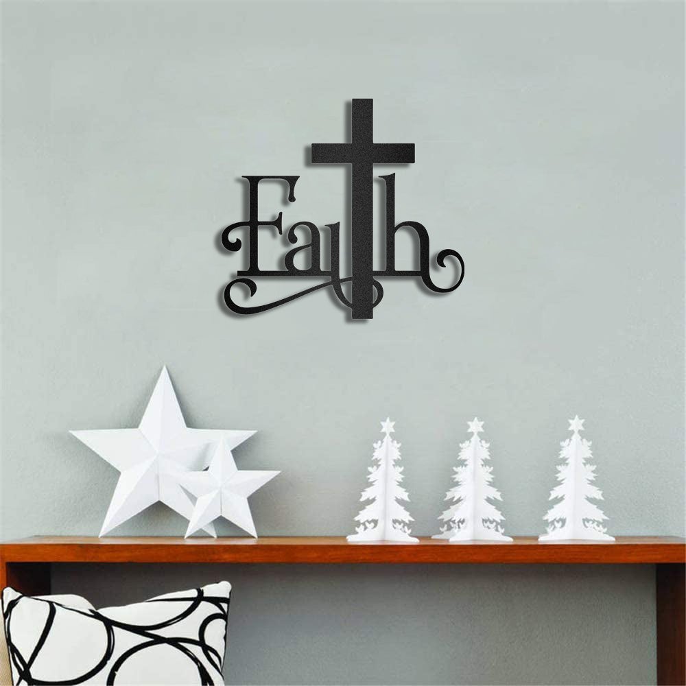 Faith Catholic Home Decor Metal Wall Art