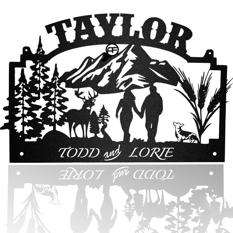 Farm Sign Couple Custom Name Metal Wall Art