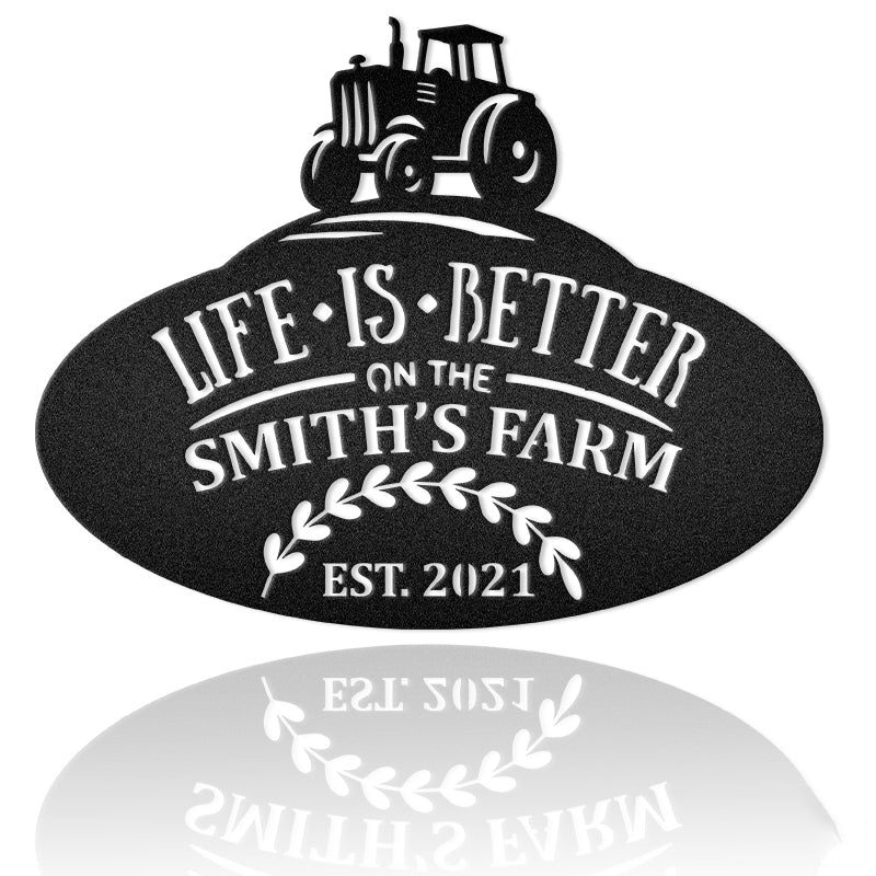 Farm Sign Decor Life Is Better Metal Wall Art Decor