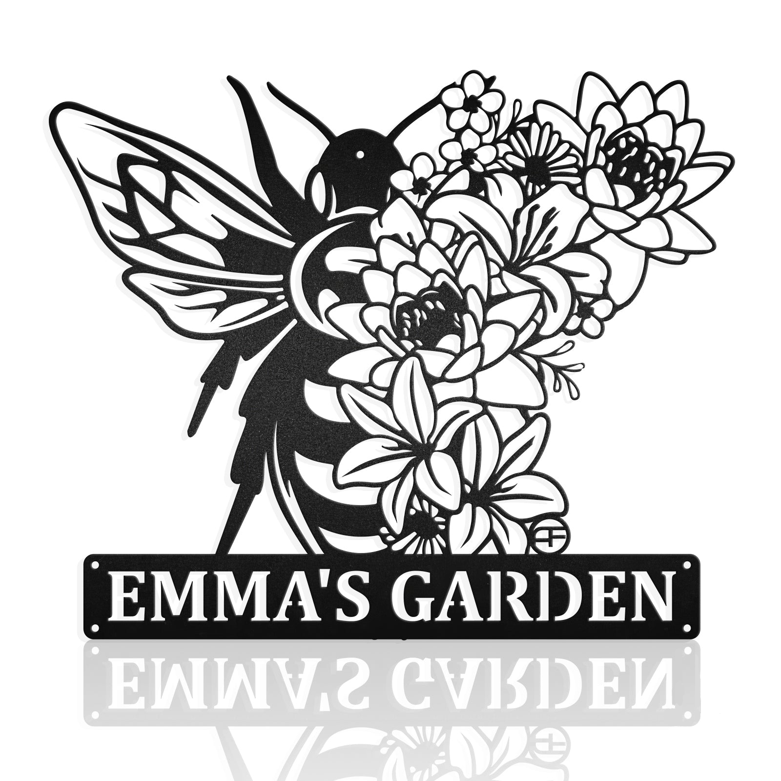 Floral Bee Custom Metal Sign Metal Wall Art