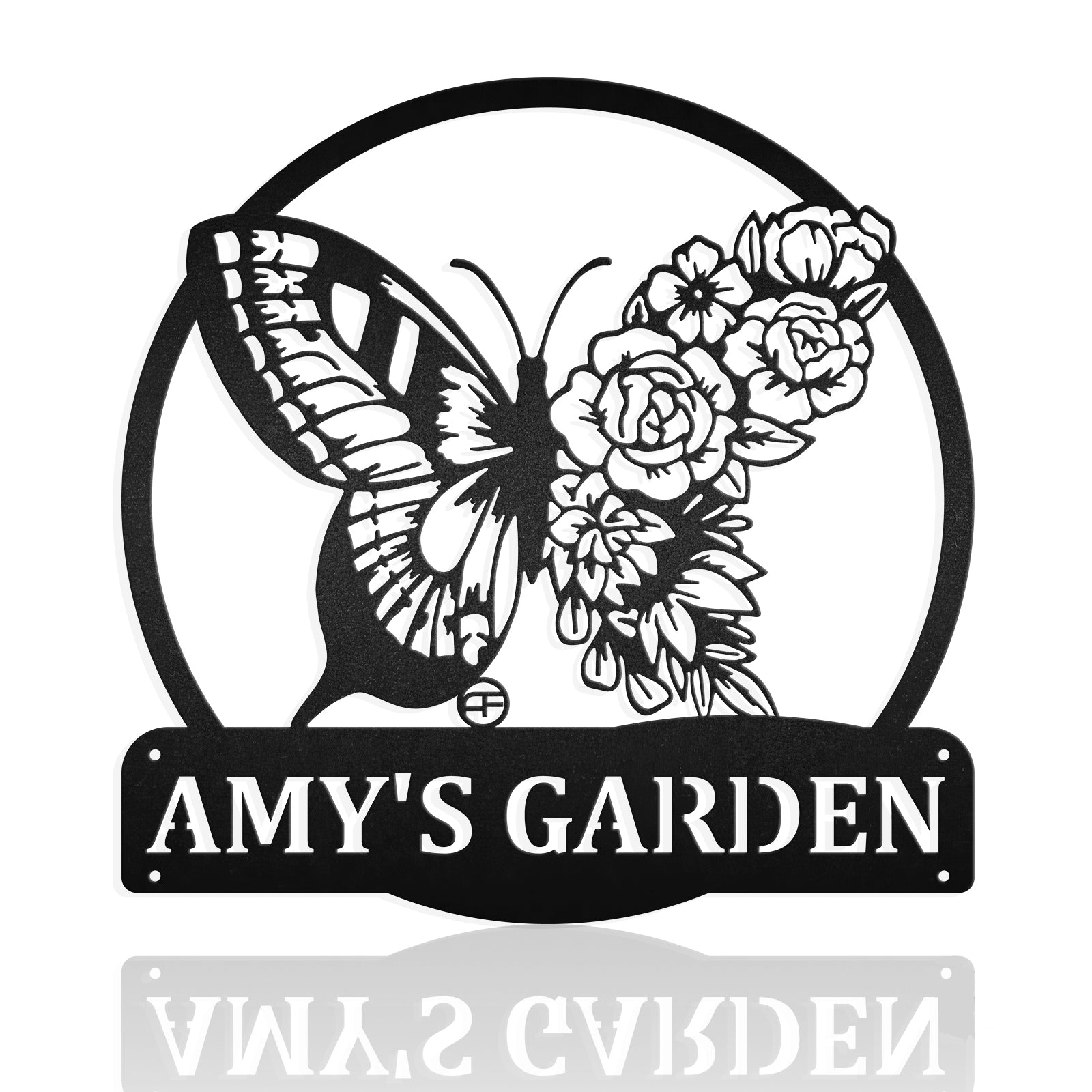Floral Butterfly Custom Metal Sign Metal Wall Art
