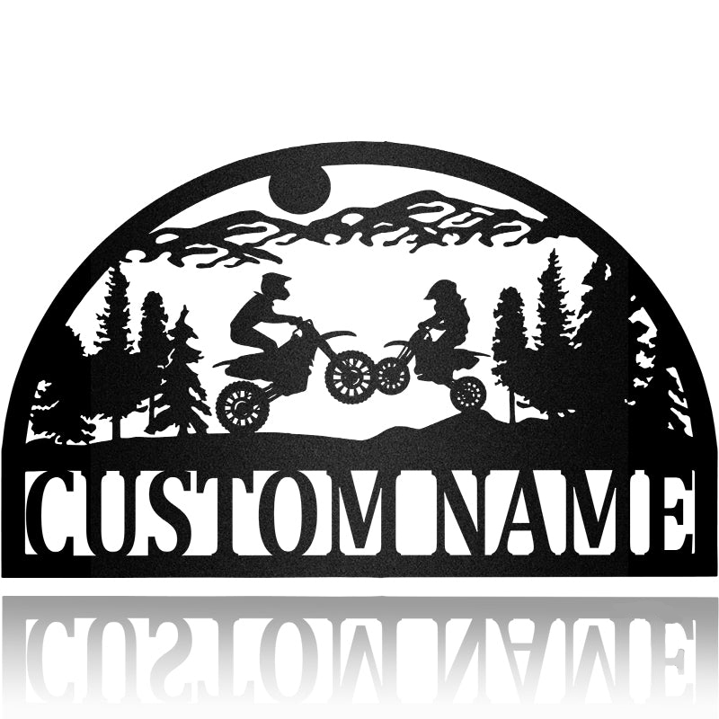 Father And Son 2 Motorcycle Metal Wall Art