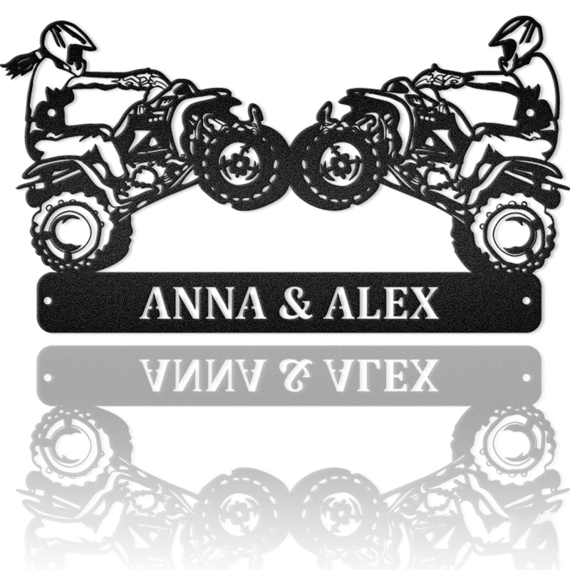 Couple Motorcycle Metal Wall Art