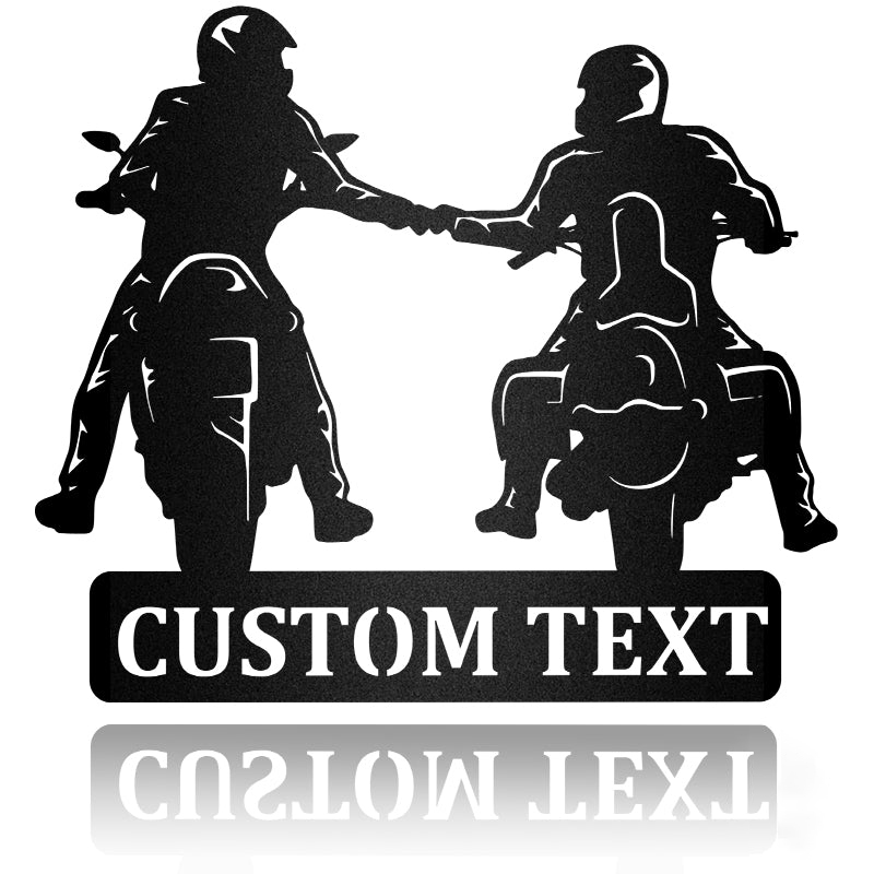 Fist Bump Guys 2 Motorcycle Metal Wall Art