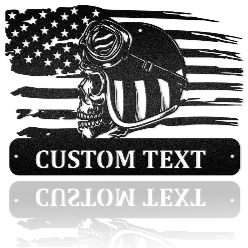 Helmet Skull Motorcycle Metal Wall Art