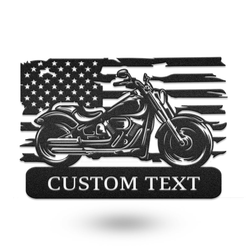 Motorbike Flag Motorcycle Metal Wall Art