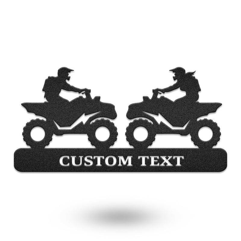 Couple Quad Motorcycle Metal Wall Art