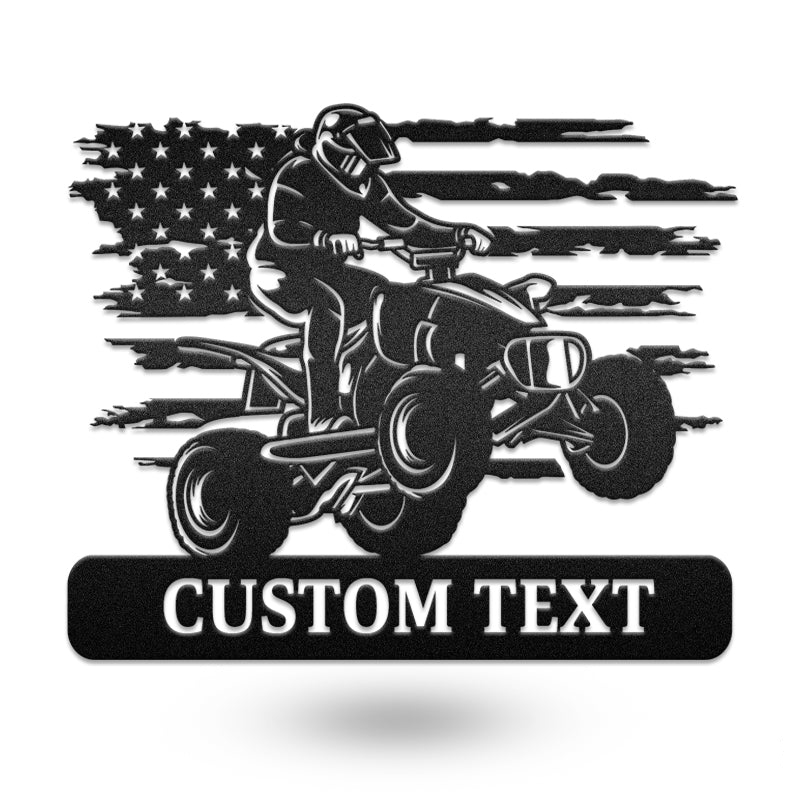 Riding Flag American Flag Motorcycle Metal Wall Art