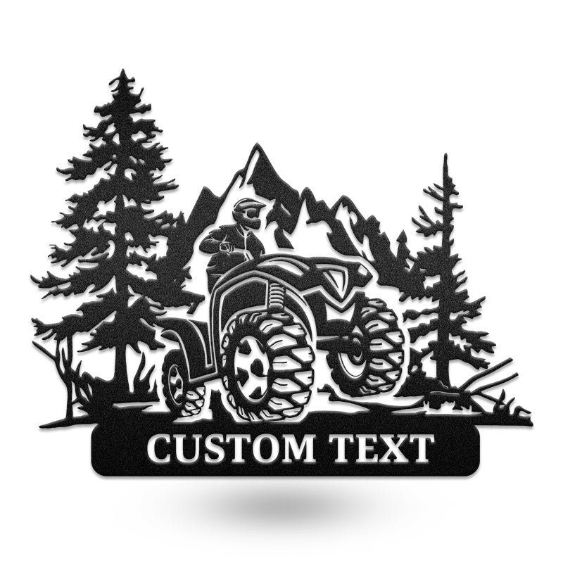 Quad Landscape Motorcycle Metal Wall Art