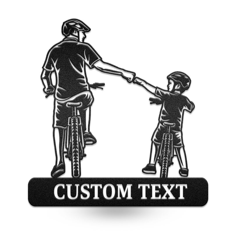 Dad And Son Motorcycle Metal Wall Art