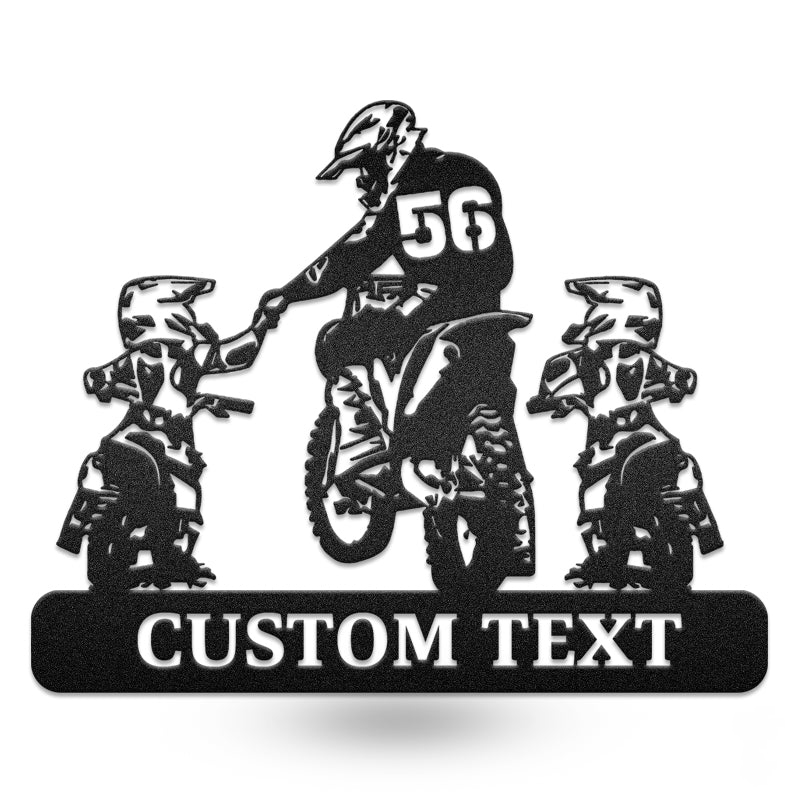 Motocross Family Dad And Son Motorcycle Metal Wall Art