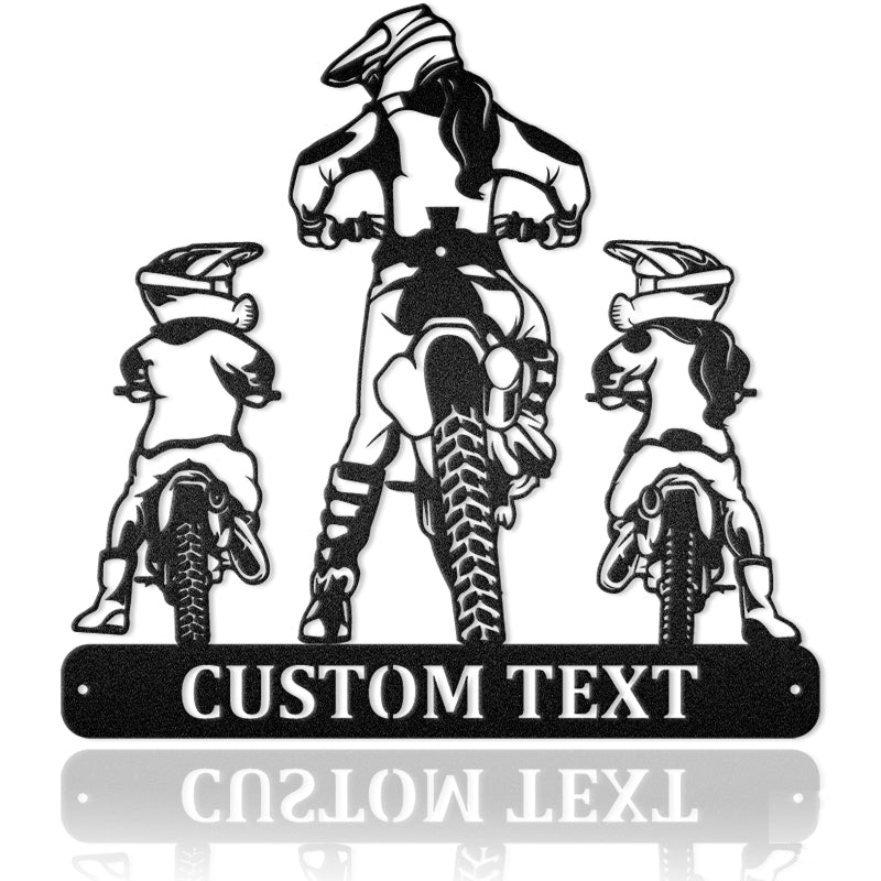 Mom Sons And Daughters Motorcycle Metal Wall Art