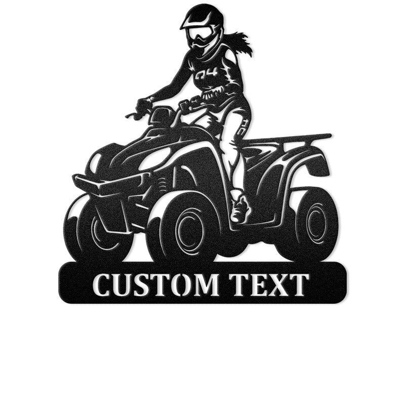Girl Ride Quad Extreme Dirt Metal Wall Art