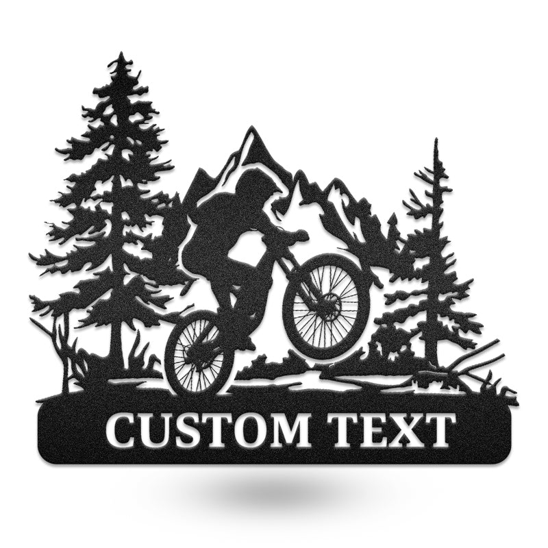 Sweat Gears Mountain Biking Name Monogram Frame Afculture Metal Wall Art