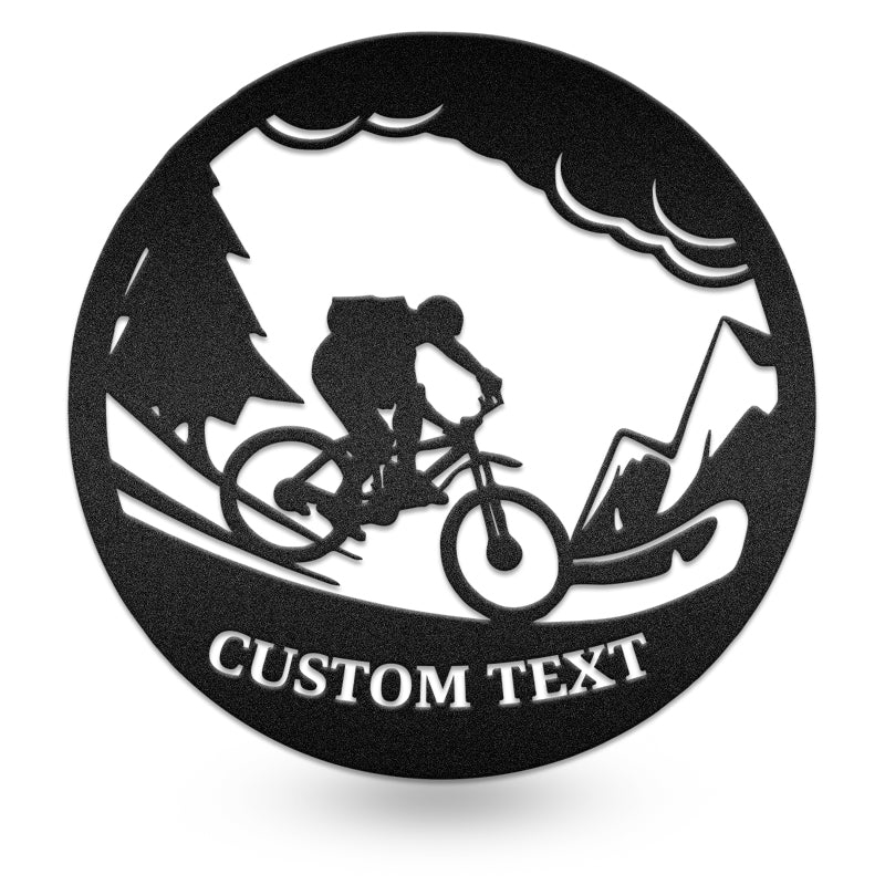 Mountain Bike Backpack Metal Wall Art