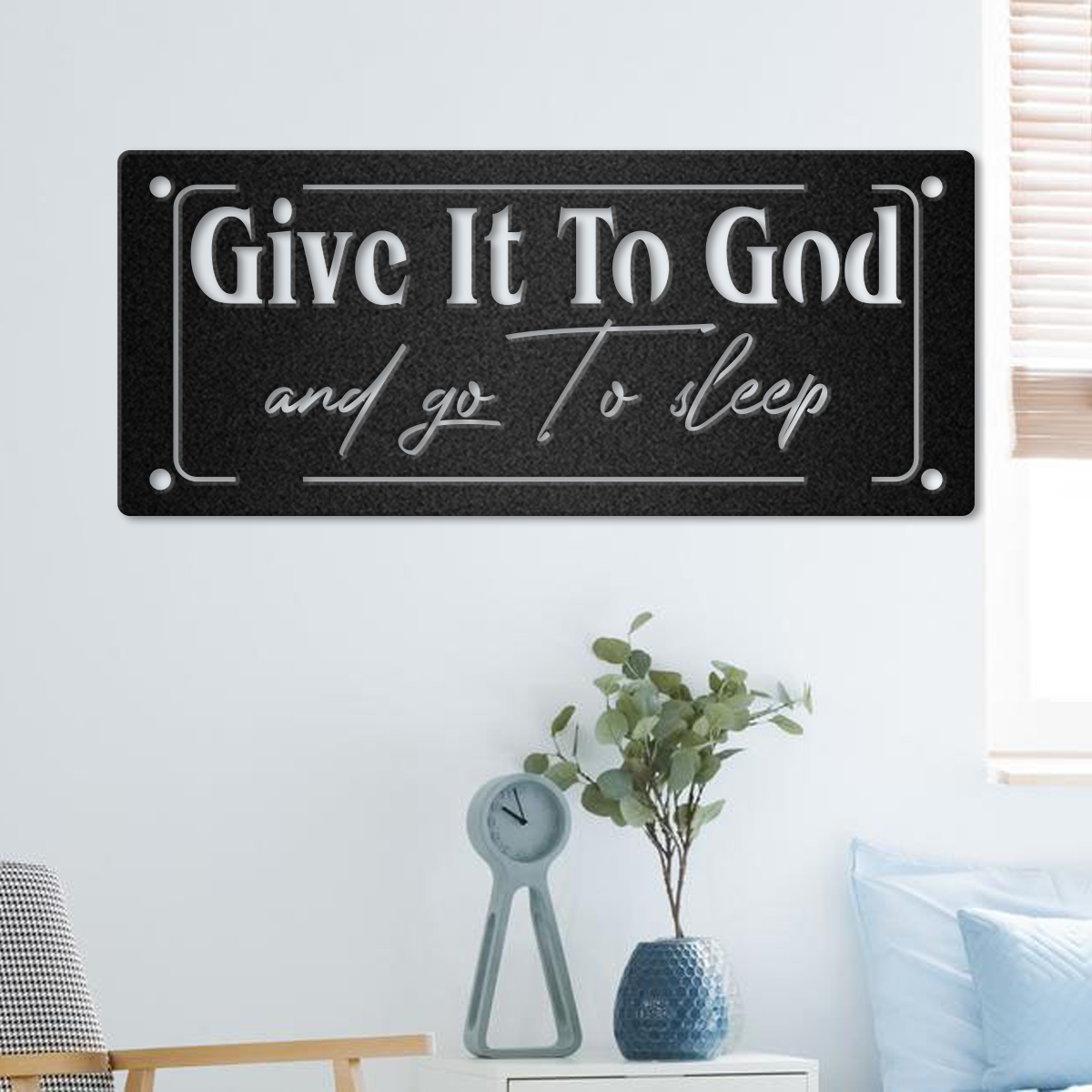 Give It To God Catholic Home Decor Metal Wall Art