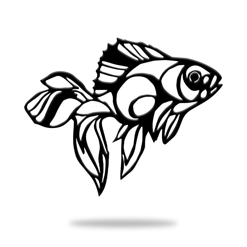 Gold Fish Trout Name Sign Metal Wall Art Decor