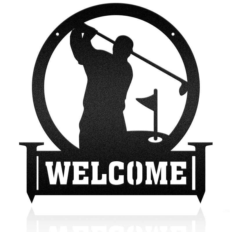 Golf Welcome Sign Afculture Metal Wall Art