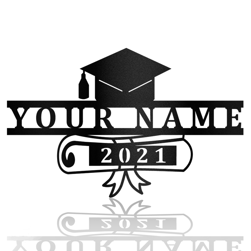 Graduation Gift Custom Name Metal Wall Art