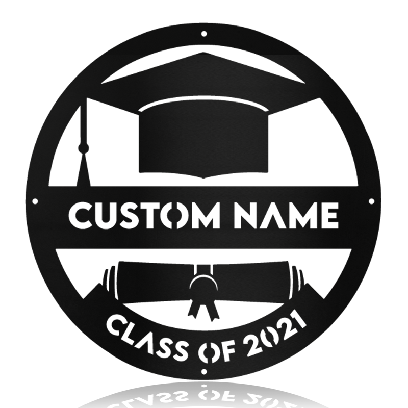 Graduation Monogram Custom Name And Class Metal Wall Art