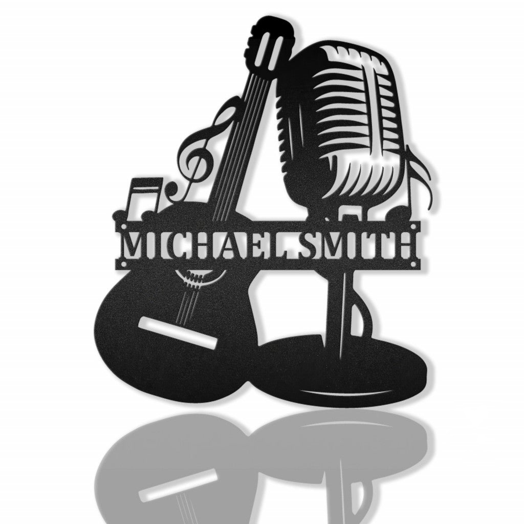 Guitar & Micro Personalized Metal Wall Art