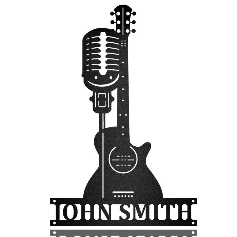 Guitar, Micro Personalized Metal Wall Art
