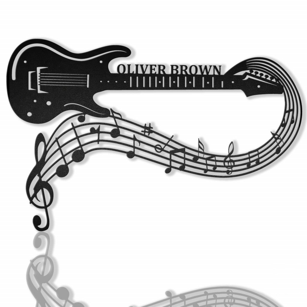 Guitar Music Note Personalized Heavy Metal Wall Art