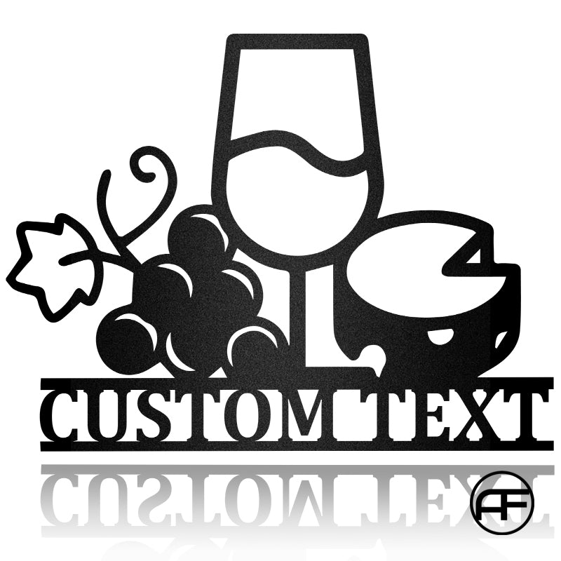 Grapes, Wine And Cheese Metal Wall Art