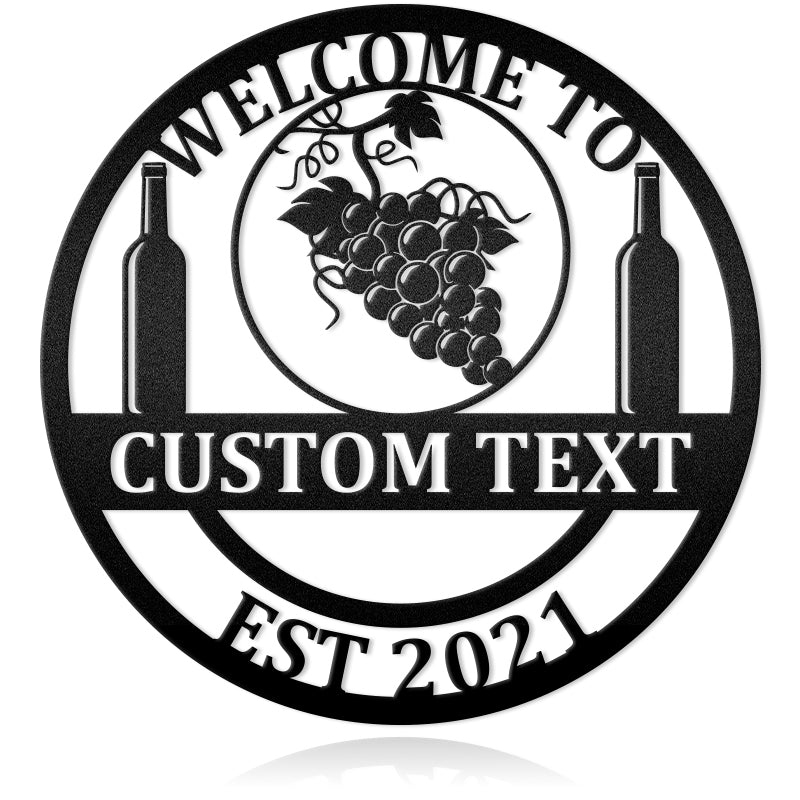 Custom Wine Cellar Last Name Sign And Establish Year Metal Wall Art