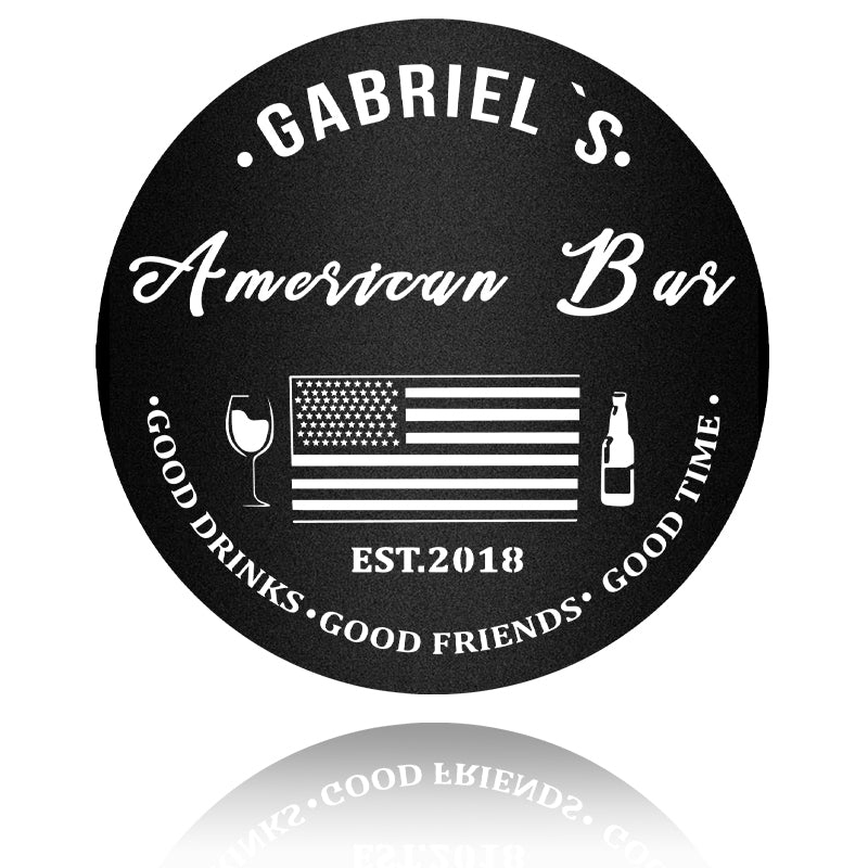 Flag Bar Sign Metal Wall Art