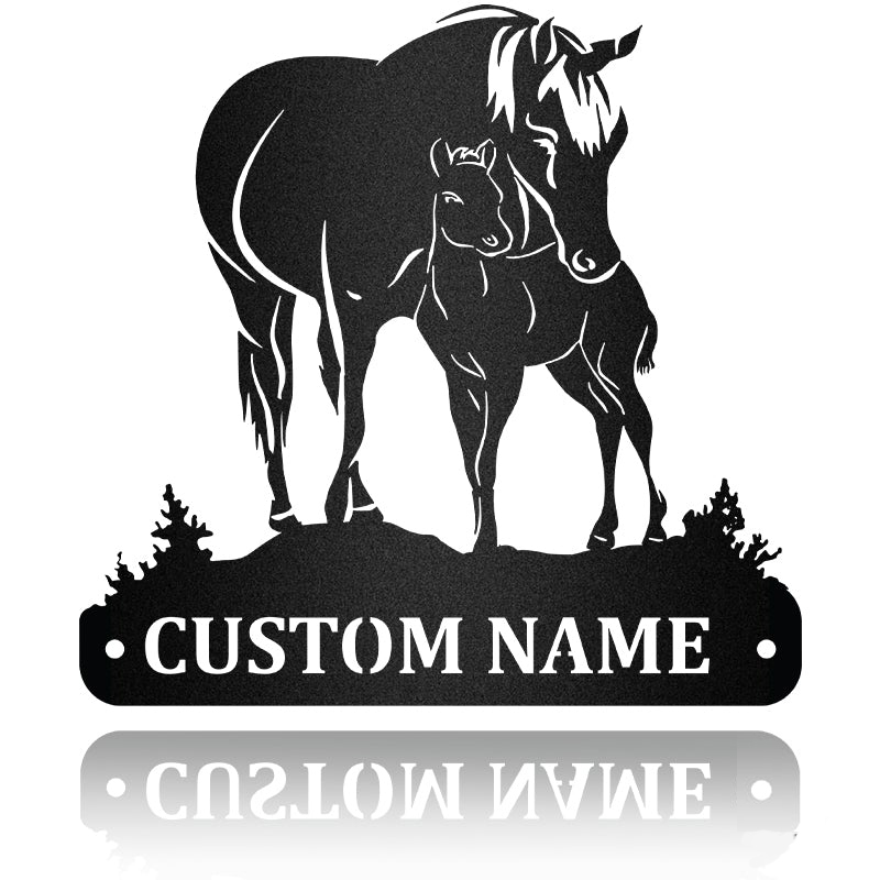 Horse And Foal Metal Wall Art