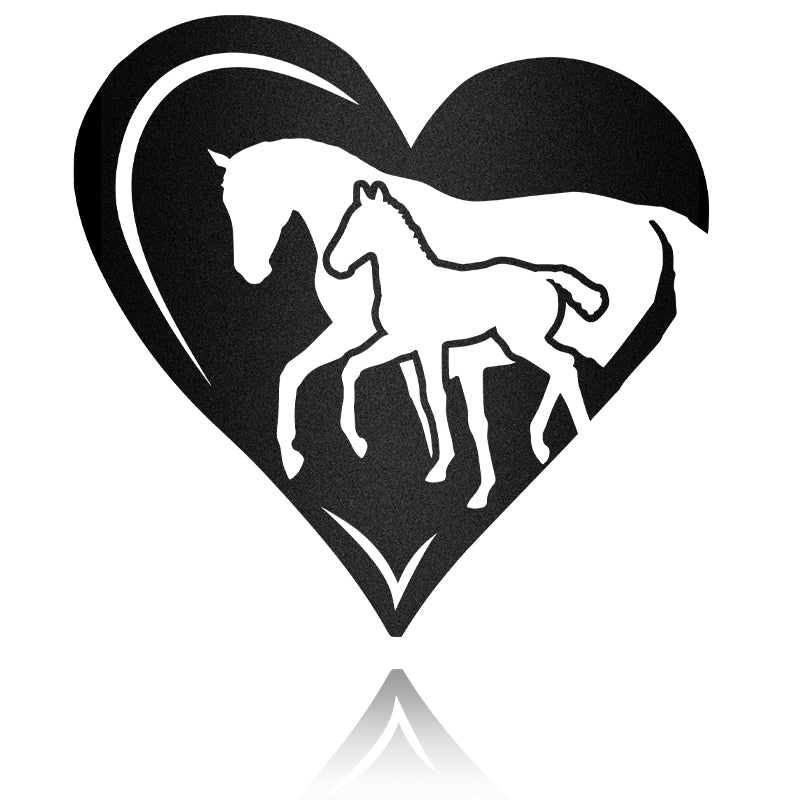 Horse And Foal Love Metal Wall Art