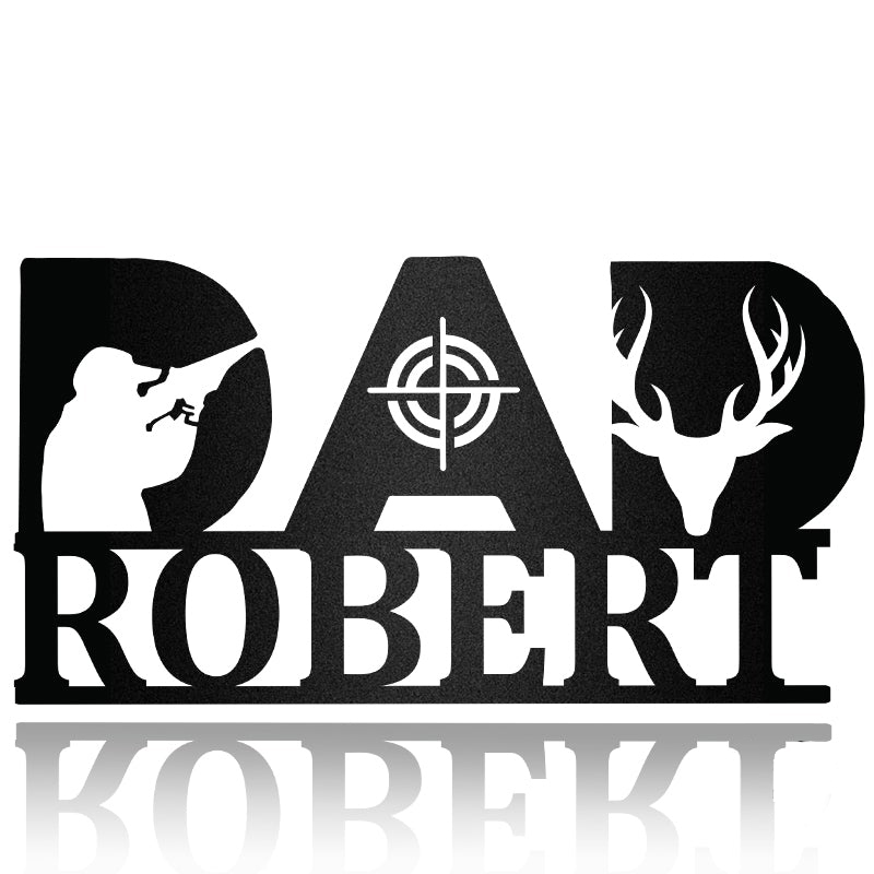 Dad Hunting Custom Name Metal Wall Art