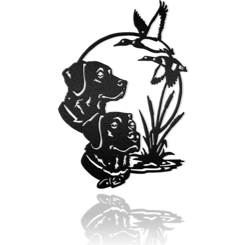 Double Dog Hunting Metal Wall Art