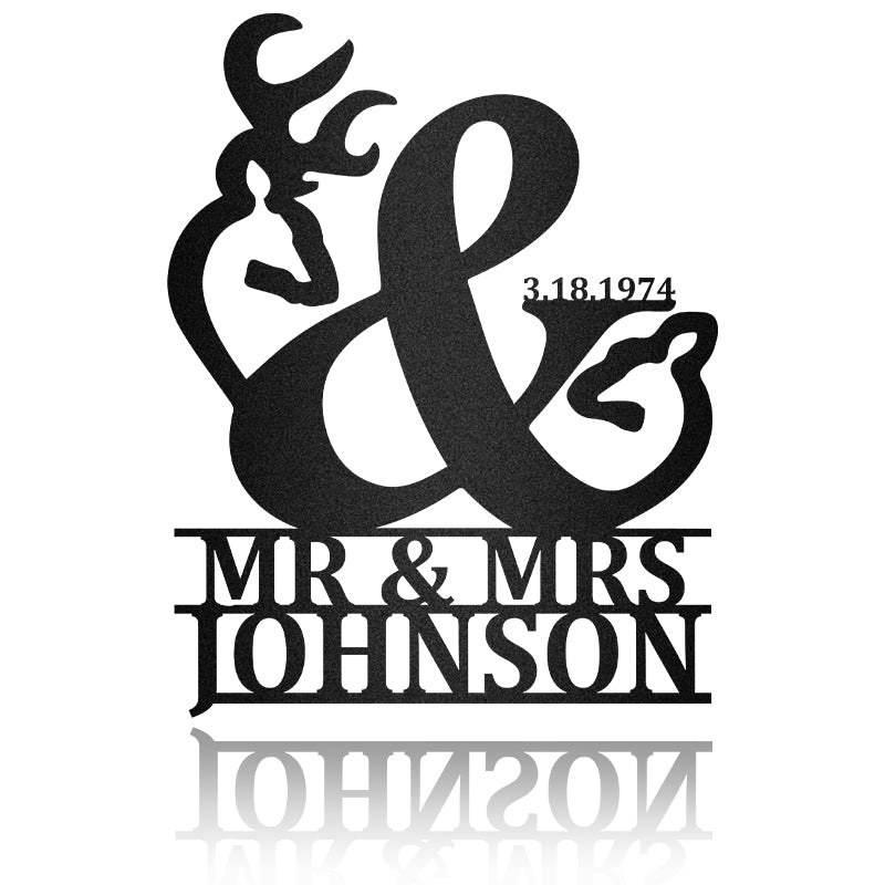 Mr Buck And Mrs Doe Metal Wall Art