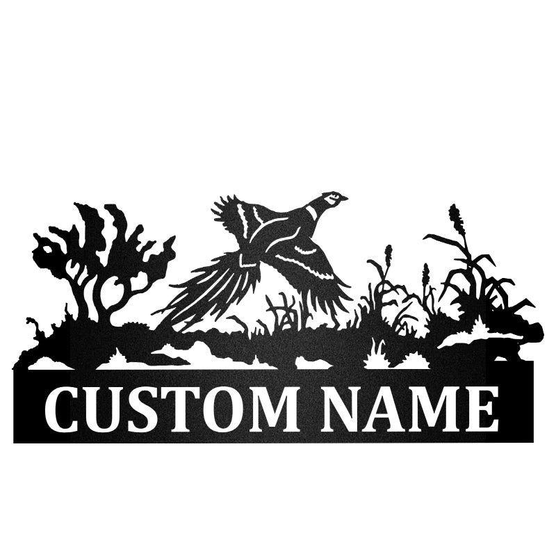 Pheasant Flying Art Metal Hunting Wall Art